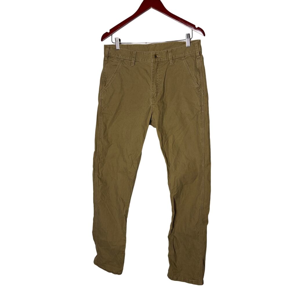 Buck Mason khaki green straight leg chini pants sz 31x33